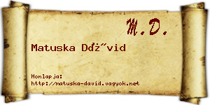 Matuska Dávid névjegykártya